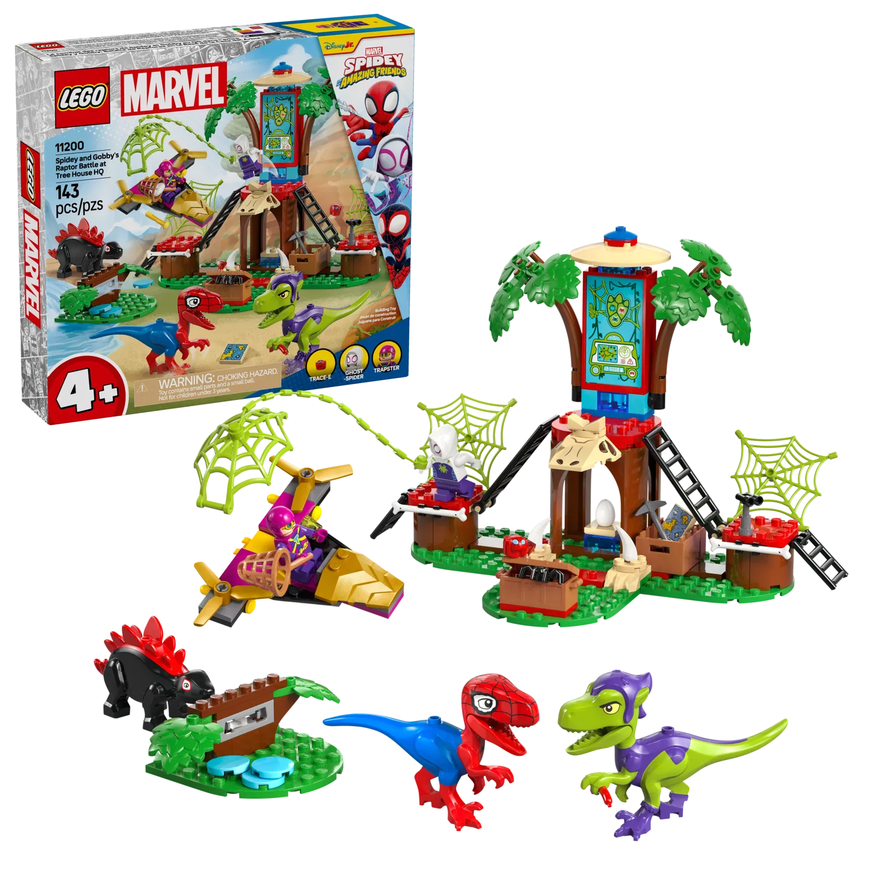 Lego Spidey and Gobbys Raptor Battle at Tree House HQ