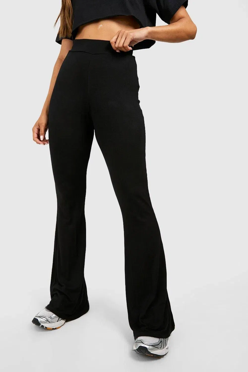 Basic High Waist Fit & Flare Trouser