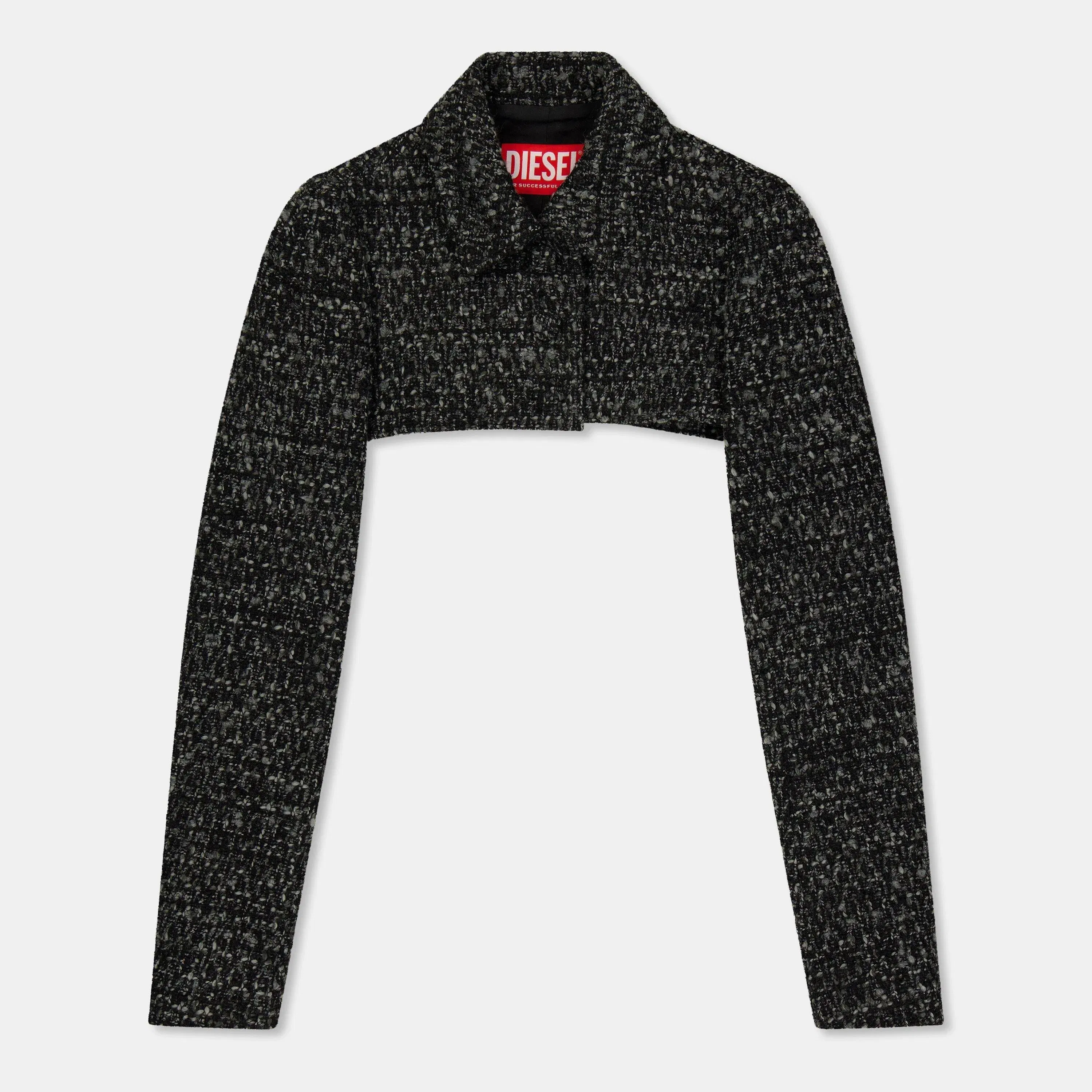 G-Anne Bouclv© Tweed Long Sleeve Ultra-Cropped Blazer
