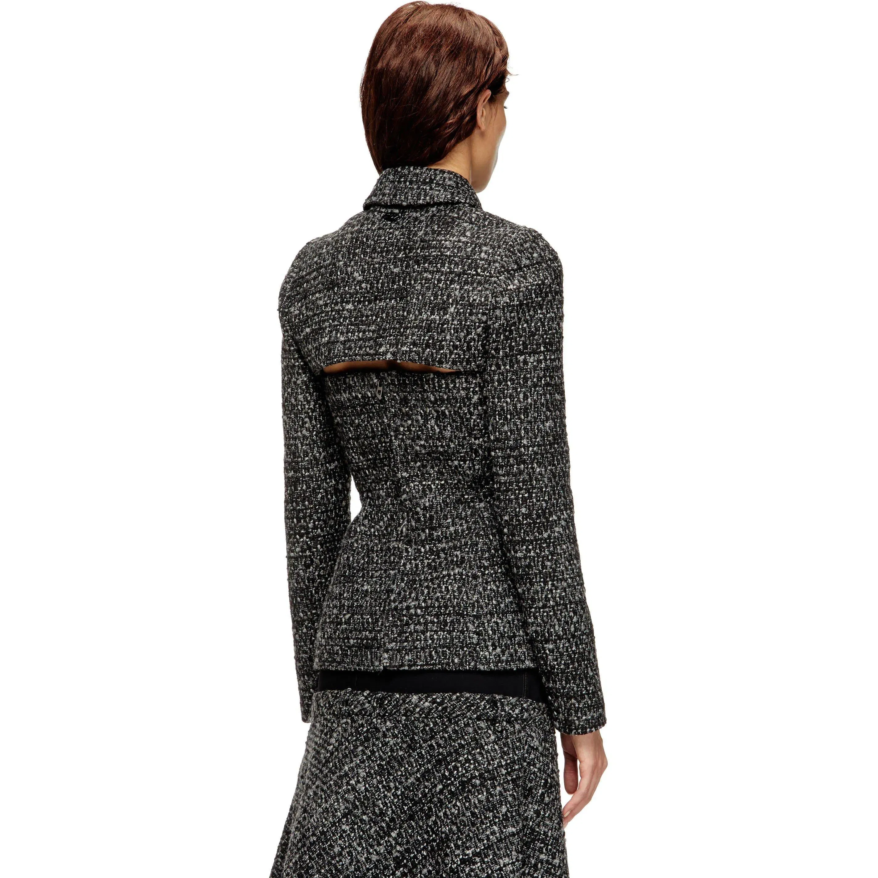 G-Anne Bouclv© Tweed Long Sleeve Ultra-Cropped Blazer