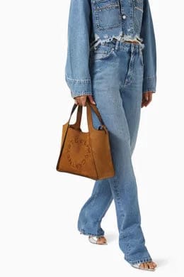 Stella Mccartney Logo Crossbody Tote Bag in Alter Suede