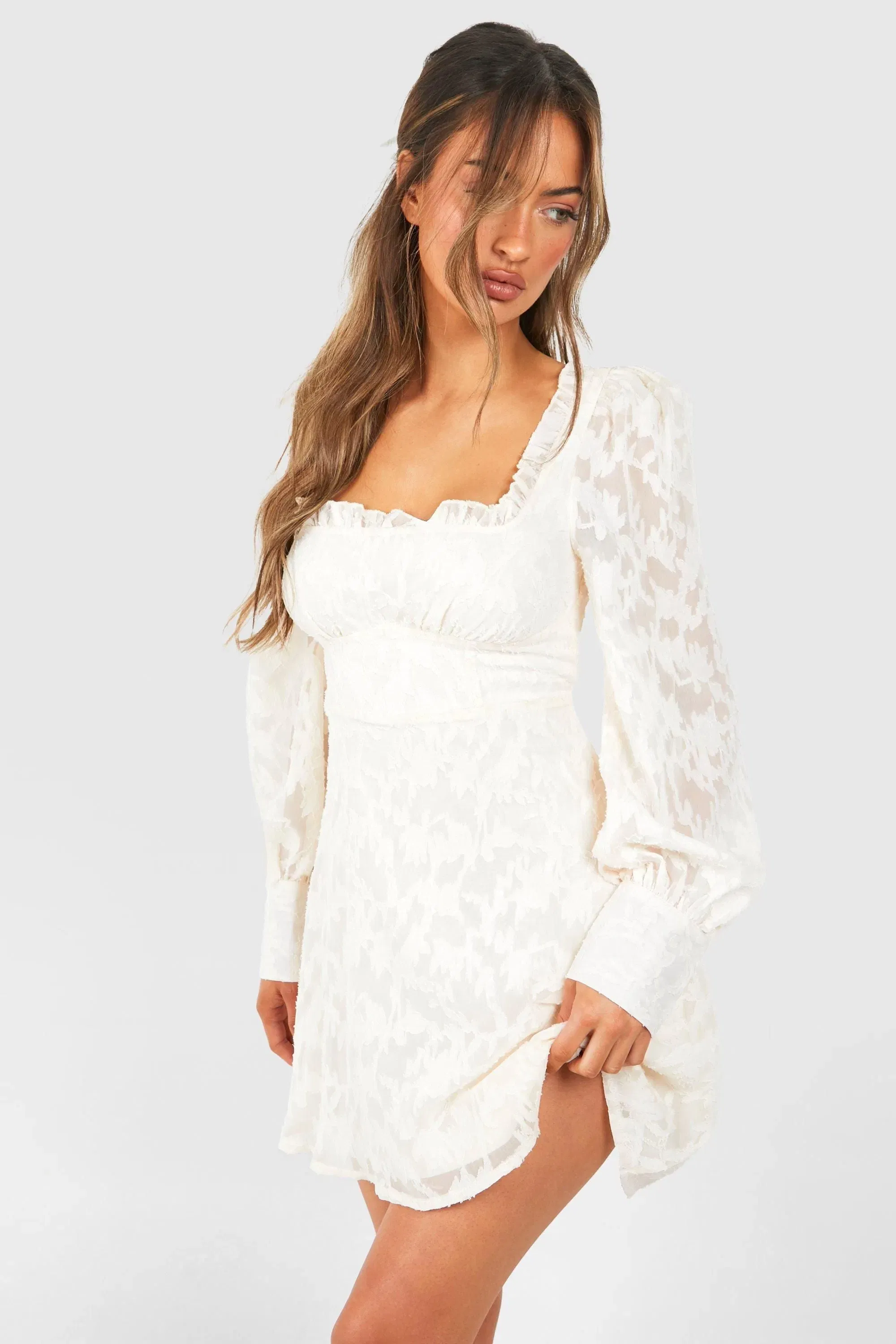 Textured Corset Milkmaid Mini Dress