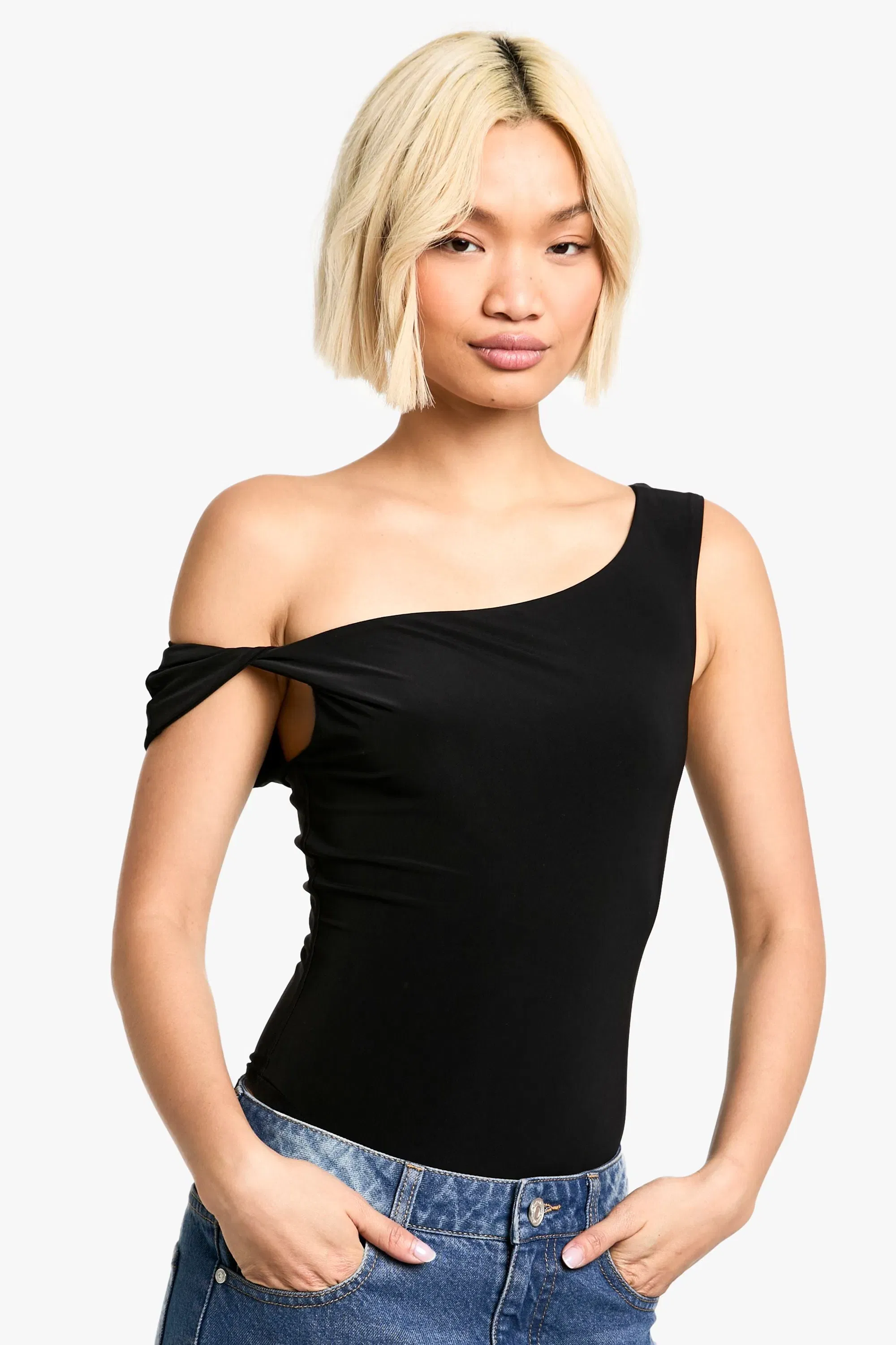 Double Layer Twist Detail Bodysuit