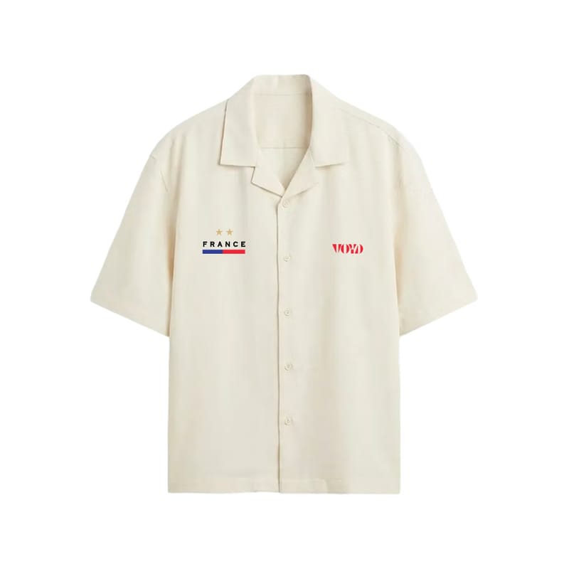 Voyd French Riviera Club White Bowling Shirt