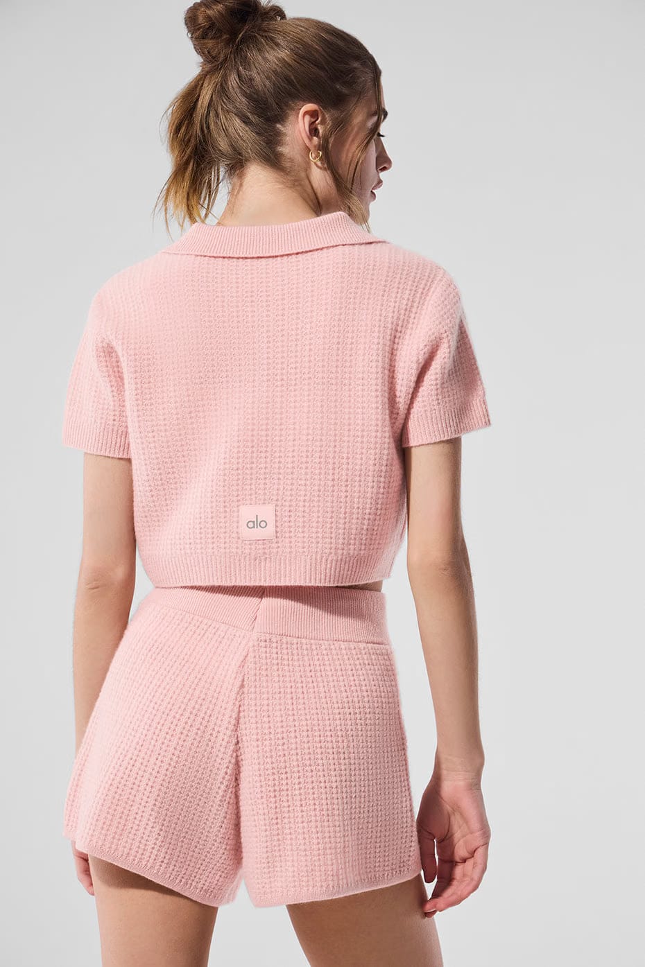 Cashmere Plush Waffle Polo T-Shirt
