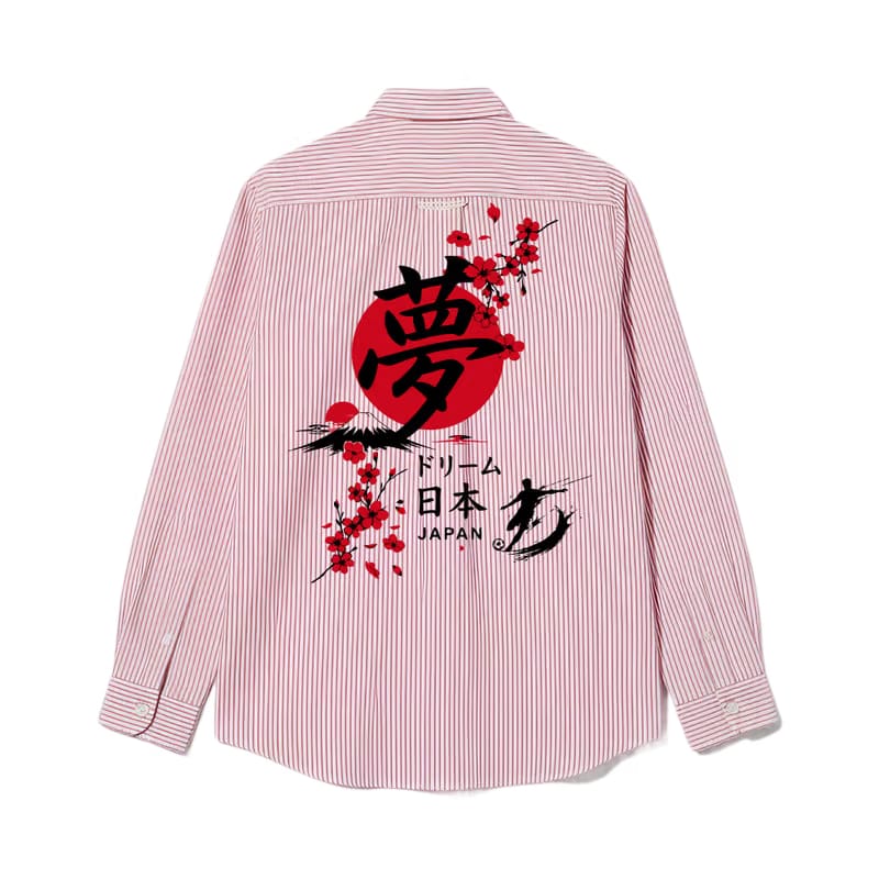 Voyd Land of the Rising Sun Pink Stripe Shirt