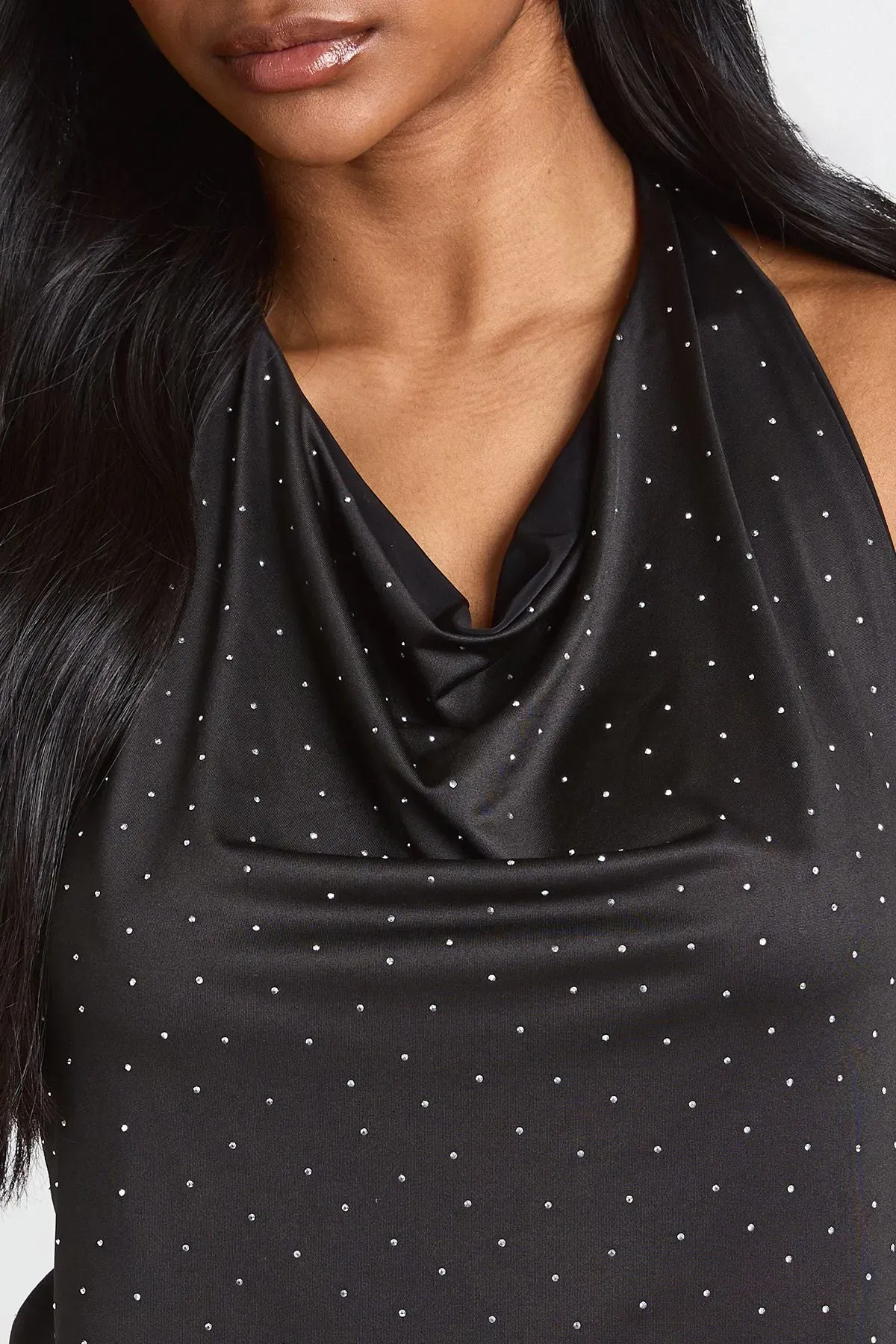 Hotfix Slinky Halterneck Cowl Top