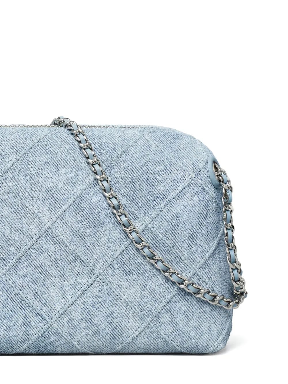 Fleming quilted denim crossbody bag