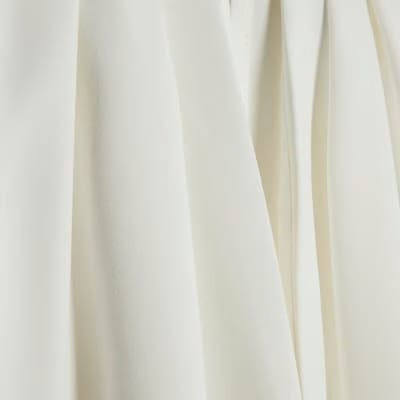 Cream Sleeveless Halter Neck Blouse