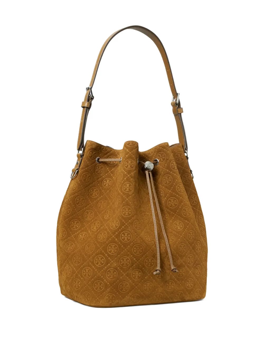 monogram suede bucket bag