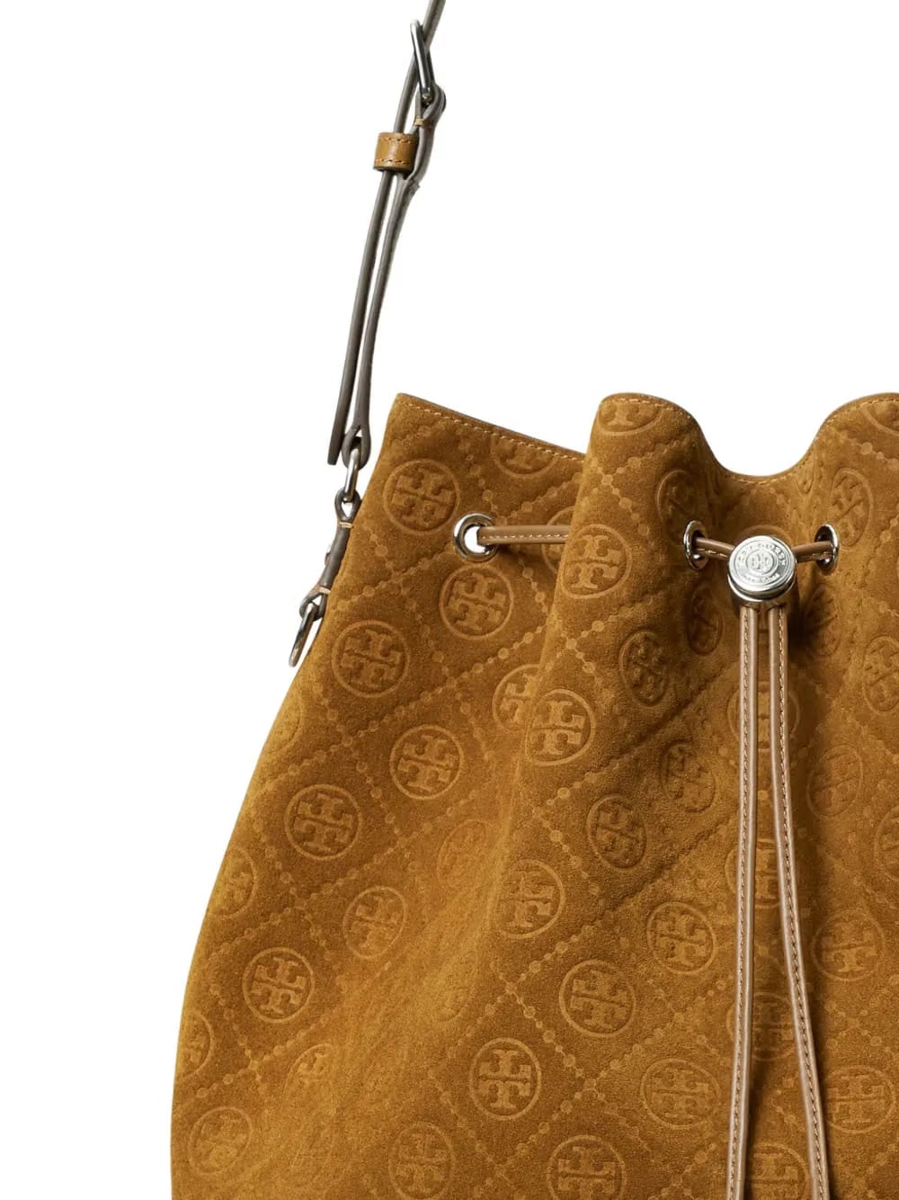 monogram suede bucket bag