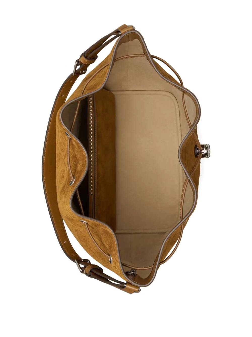 monogram suede bucket bag