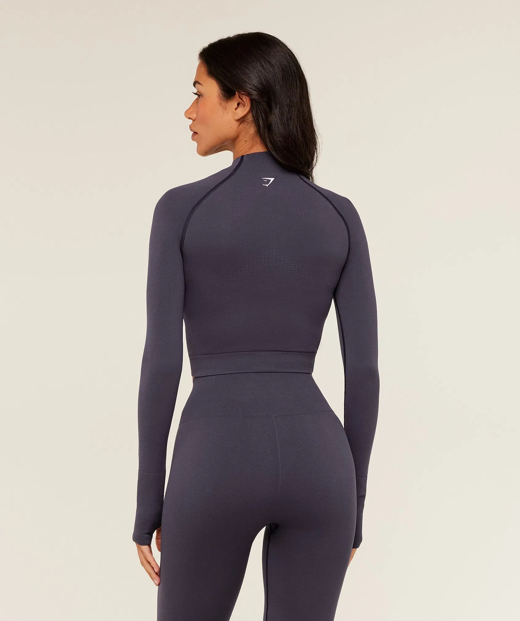 Gymshark Vital Midi Zip Up Jacket - Midnight Purple/Marl