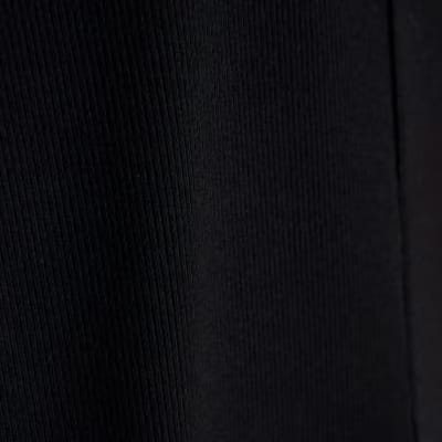 Black High Waisted Ribbed Flare Leggings