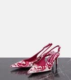 Dolce&Gabbana Printed leather slingback pumps