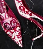 Dolce&Gabbana Printed leather slingback pumps