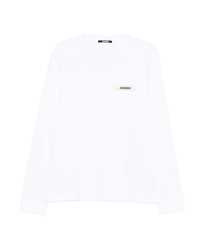 Jacquemus White Logo Patch Crew Neck T-Shirt