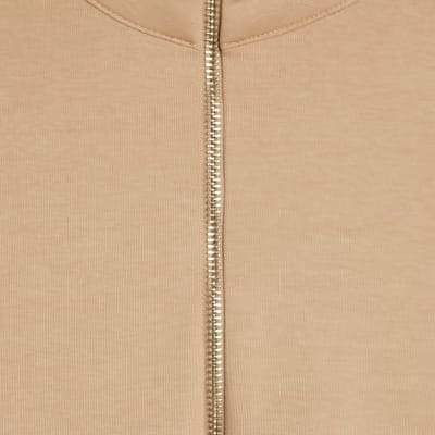 Beige V Neck T-Shirt