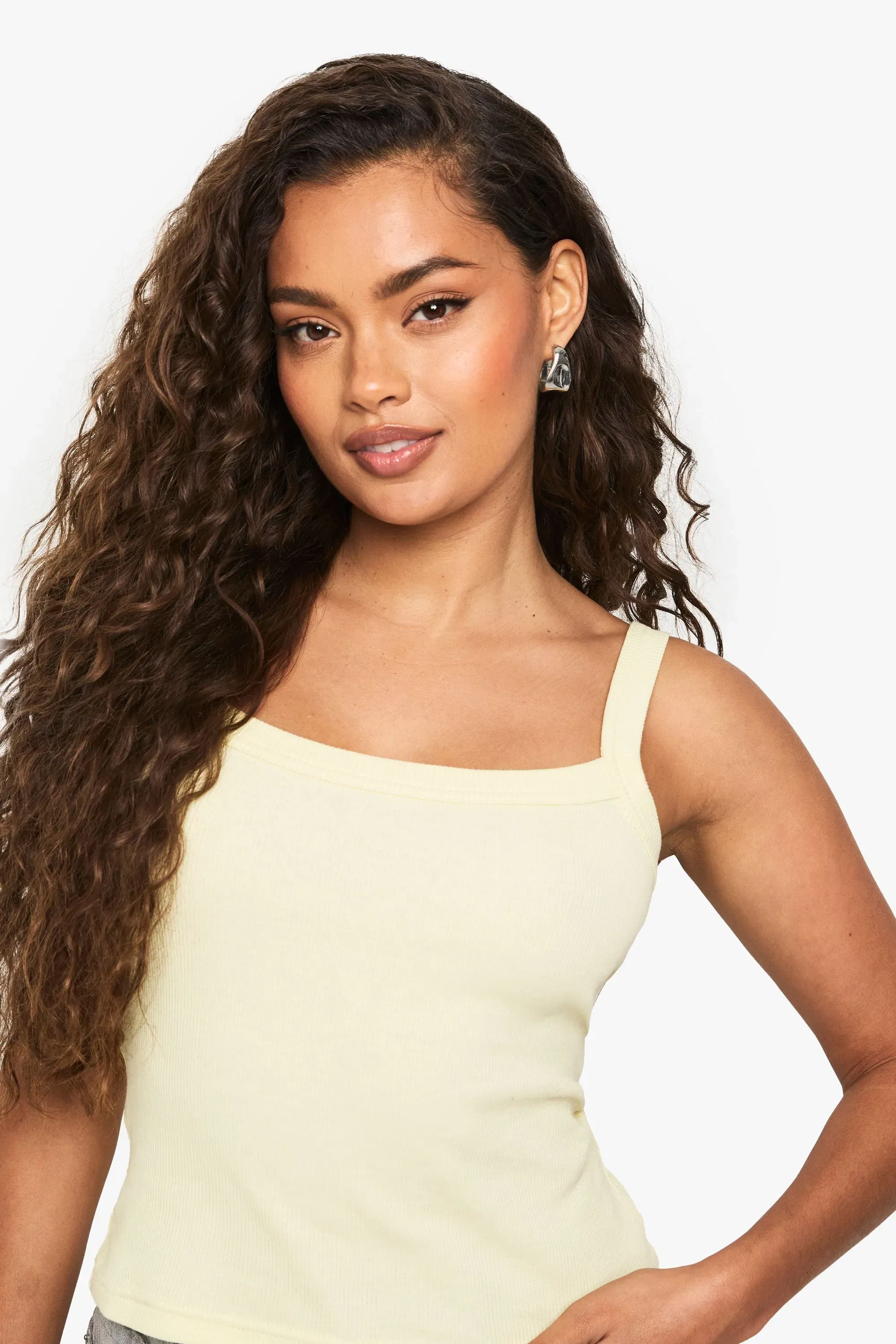 Basic Thick Binding Rib Vest Top