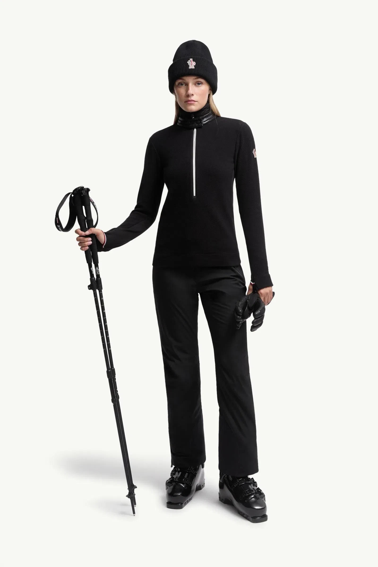 Moncler Half-Zip Turtleneck Black Black