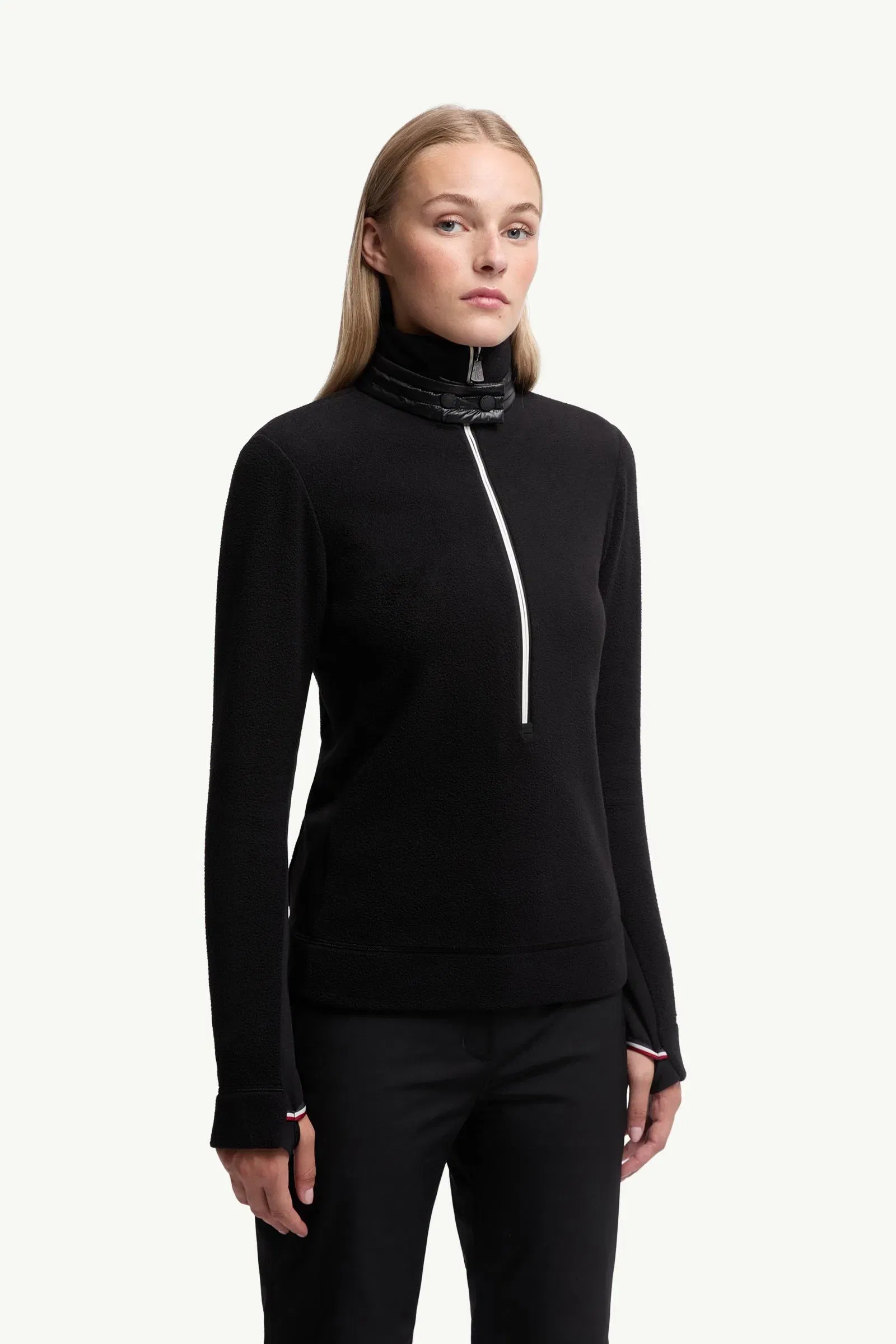 Moncler Half-Zip Turtleneck Black Black