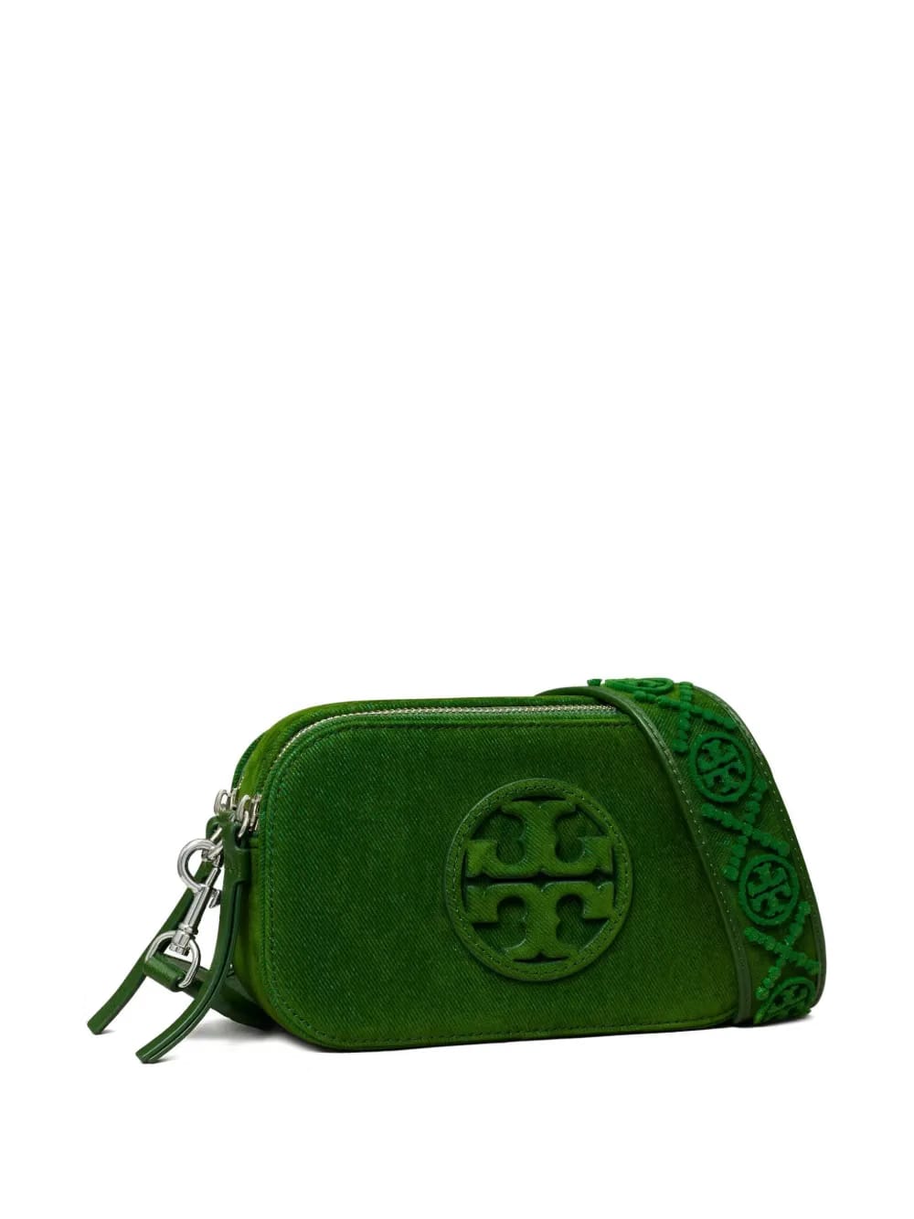 flocked logo mini crossbody bag