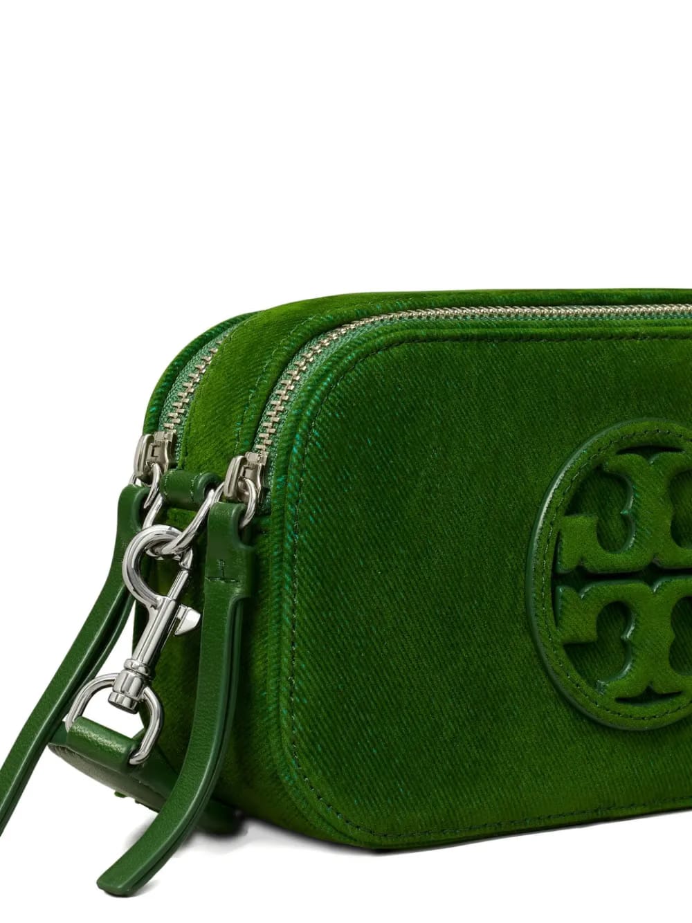 flocked logo mini crossbody bag