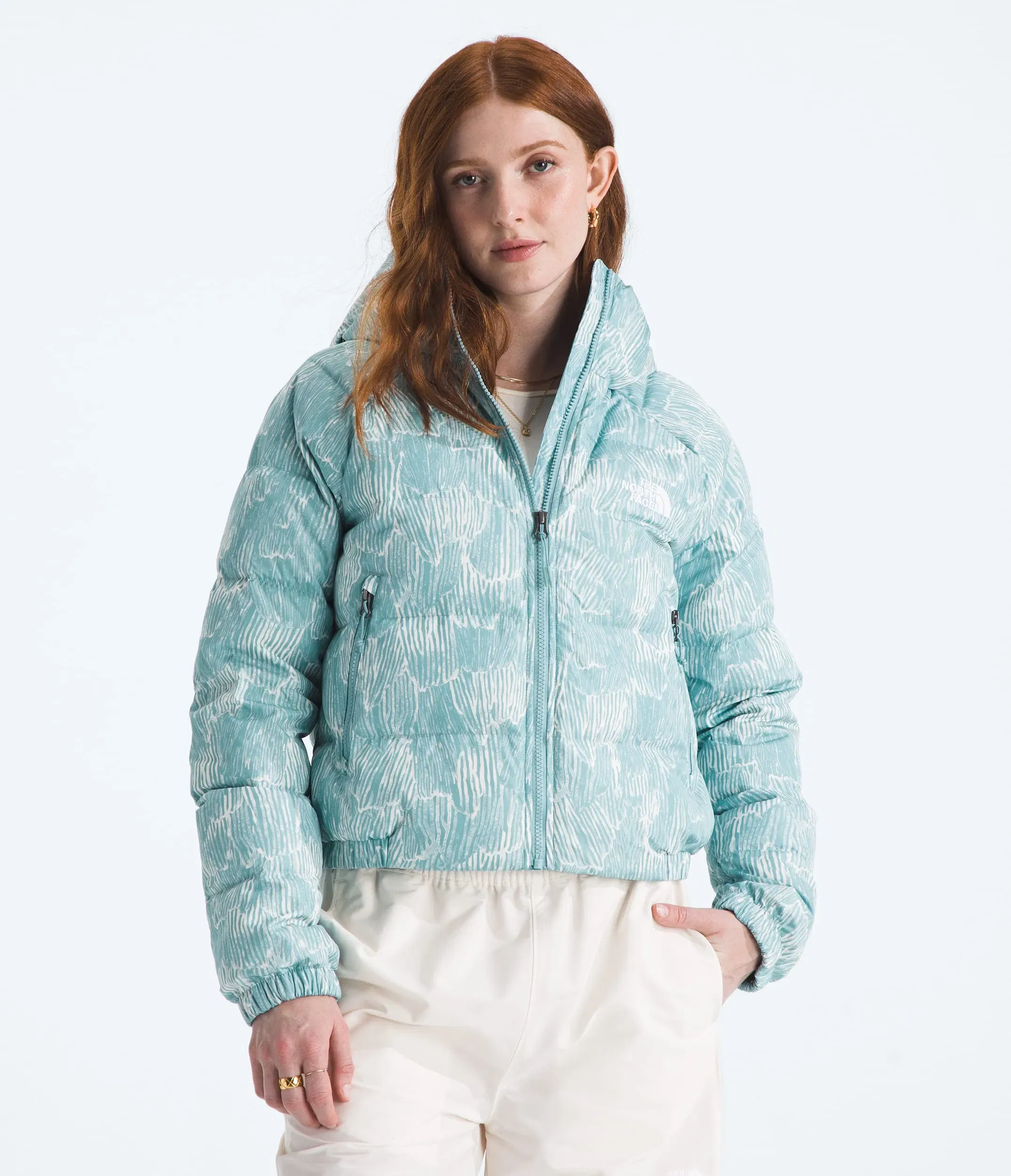 The North Face Women’s Hydrenalite™ Down Hoodie—Print Blue Eclipse Regenerative Ink Print