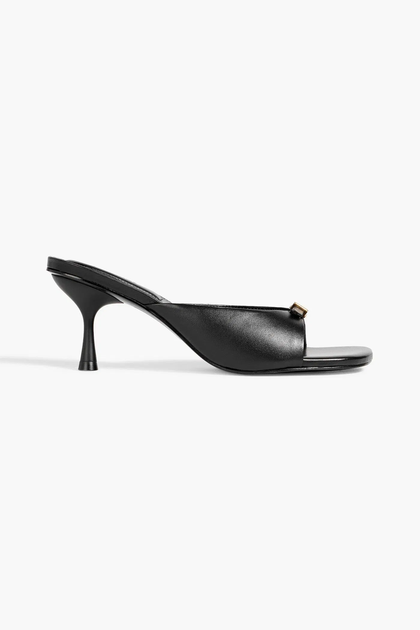 Simkhai Carey Buckled Leather Mules Black Women's