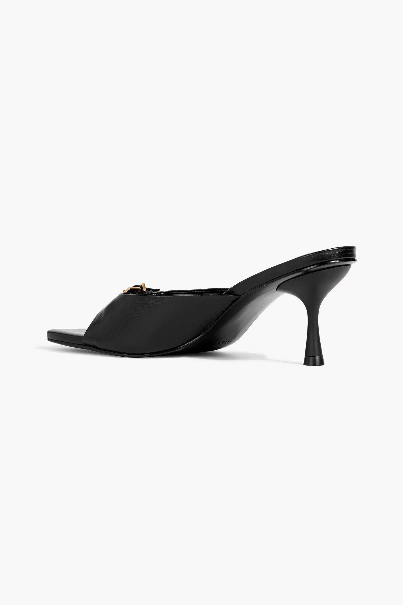 Simkhai Carey Buckled Leather Mules Black Women's