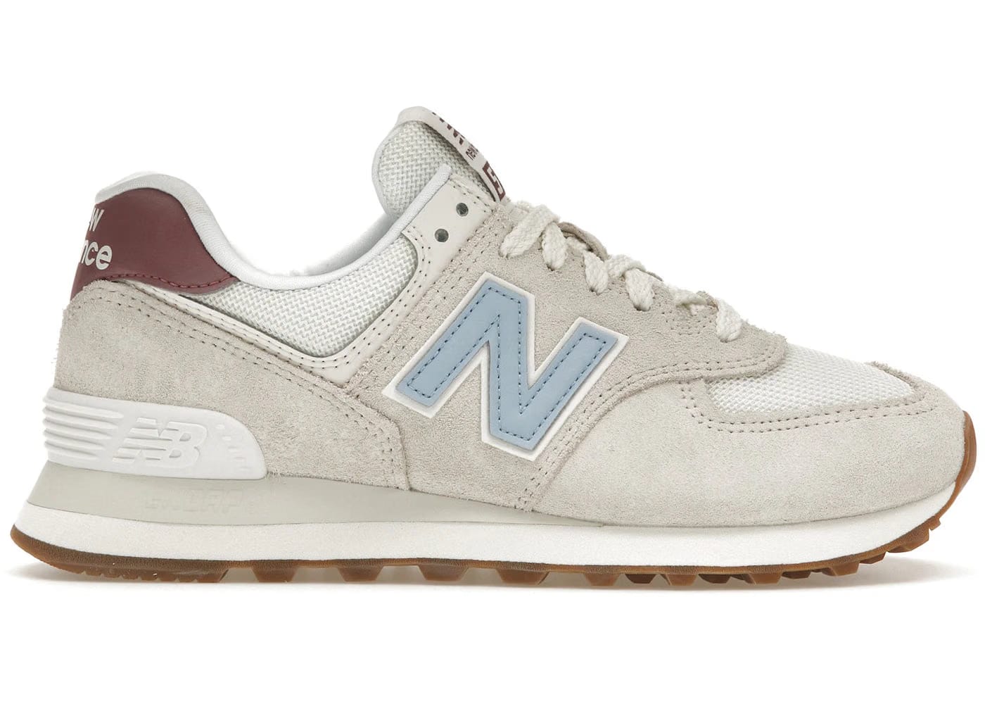 New Balance 574 Beige Baby Pink Ecru Blue Womens