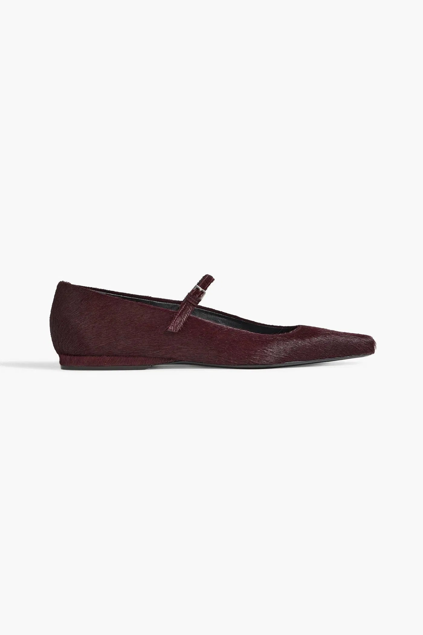 Loulou De Saison Leone Calf Hair Mary Jane Flats Burgundy Women's