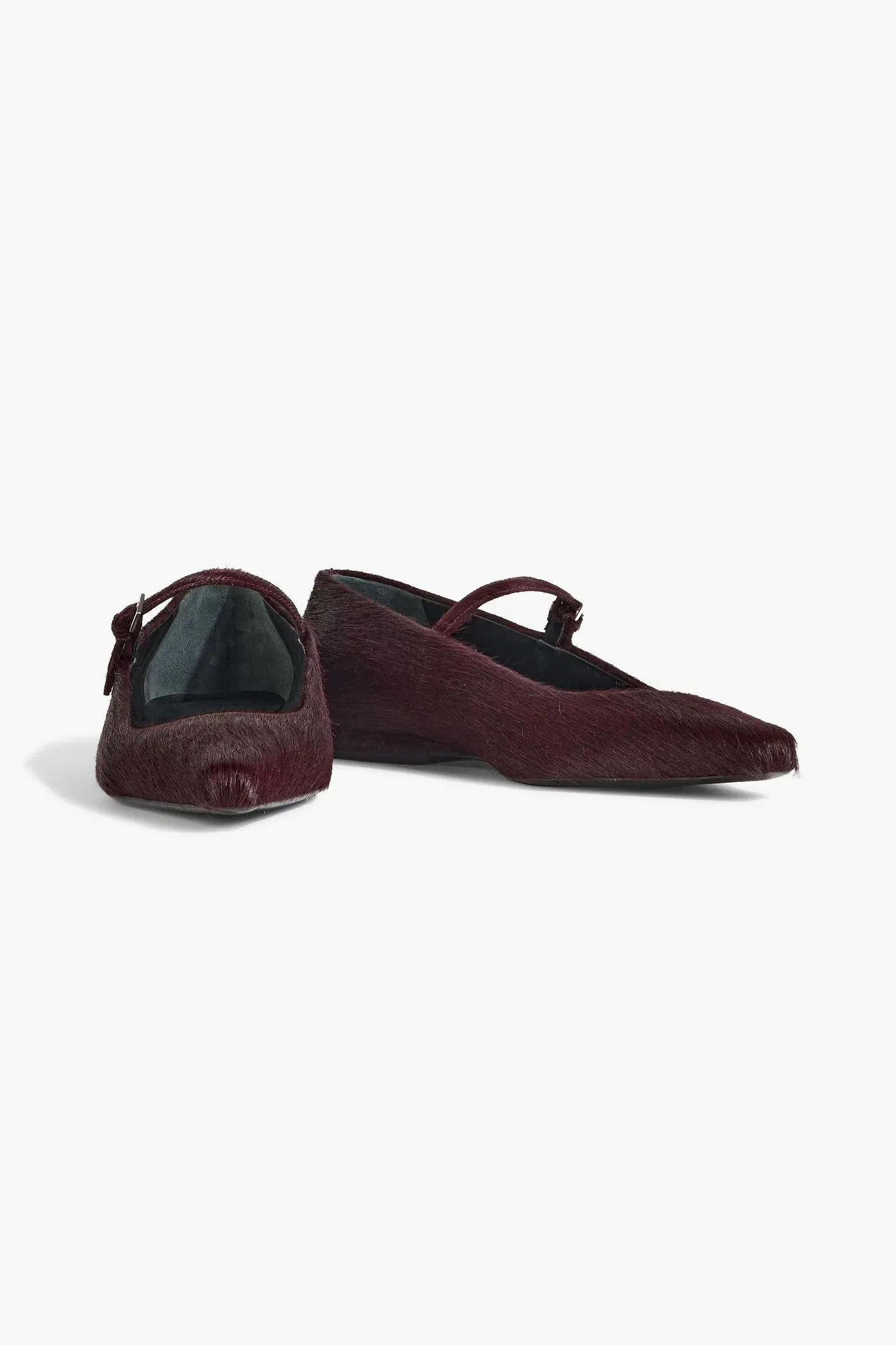 Loulou De Saison Leone Calf Hair Mary Jane Flats Burgundy Women's