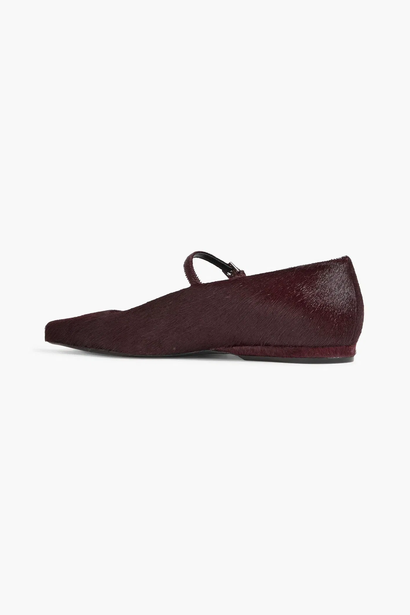 Loulou De Saison Leone Calf Hair Mary Jane Flats Burgundy Women's