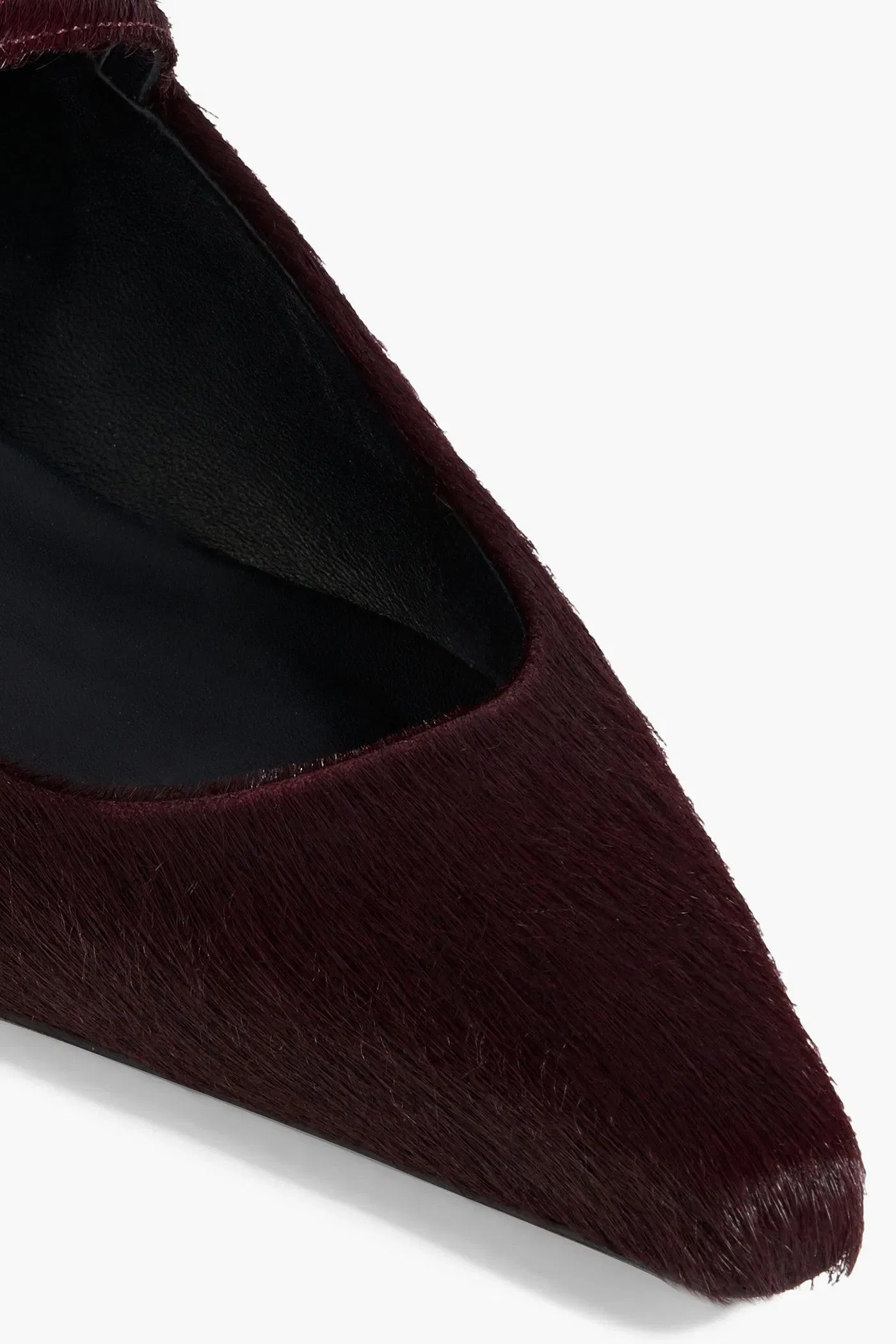 Loulou De Saison Leone Calf Hair Mary Jane Flats Burgundy Women's