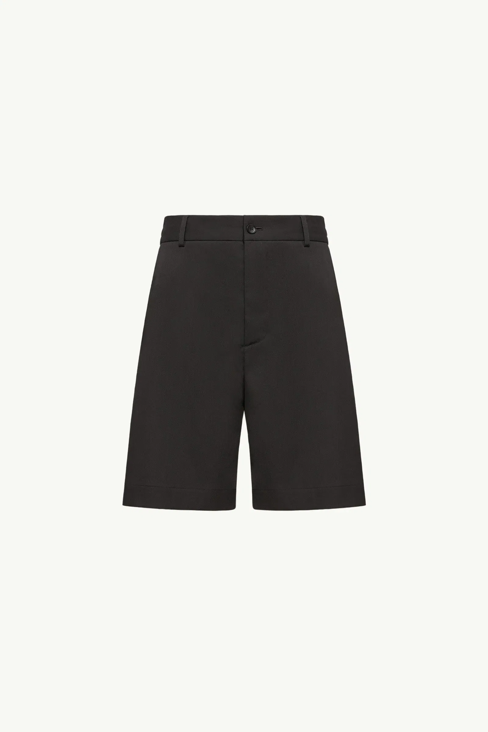 Moncler Wool Blend Gabardine Bermuda Shorts Black Black