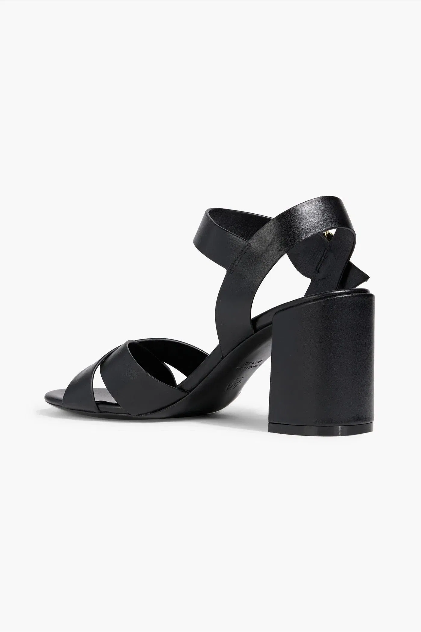 Stuart Weitzman Benni 75 Leather Sandals Black Women's