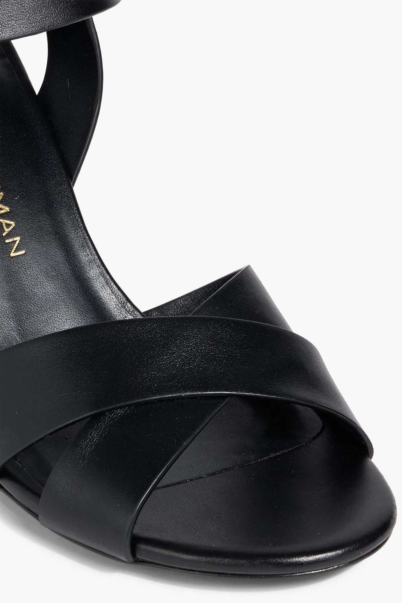 Stuart Weitzman Benni 75 Leather Sandals Black Women's