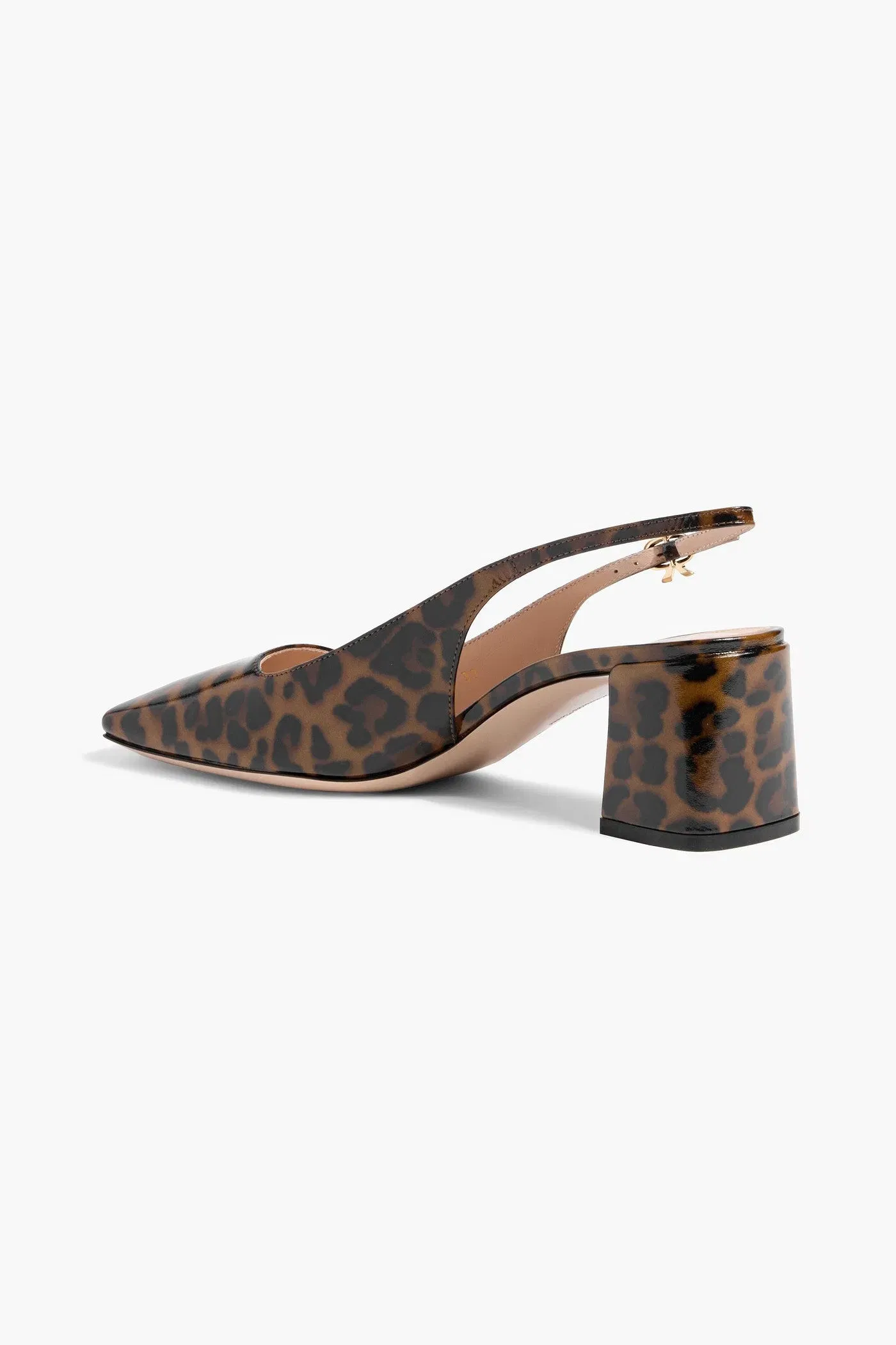 Gianvito Rossi Freeda 55 Leopard-Print Glossed-Leather Slingback Pumps Animal Print Women's