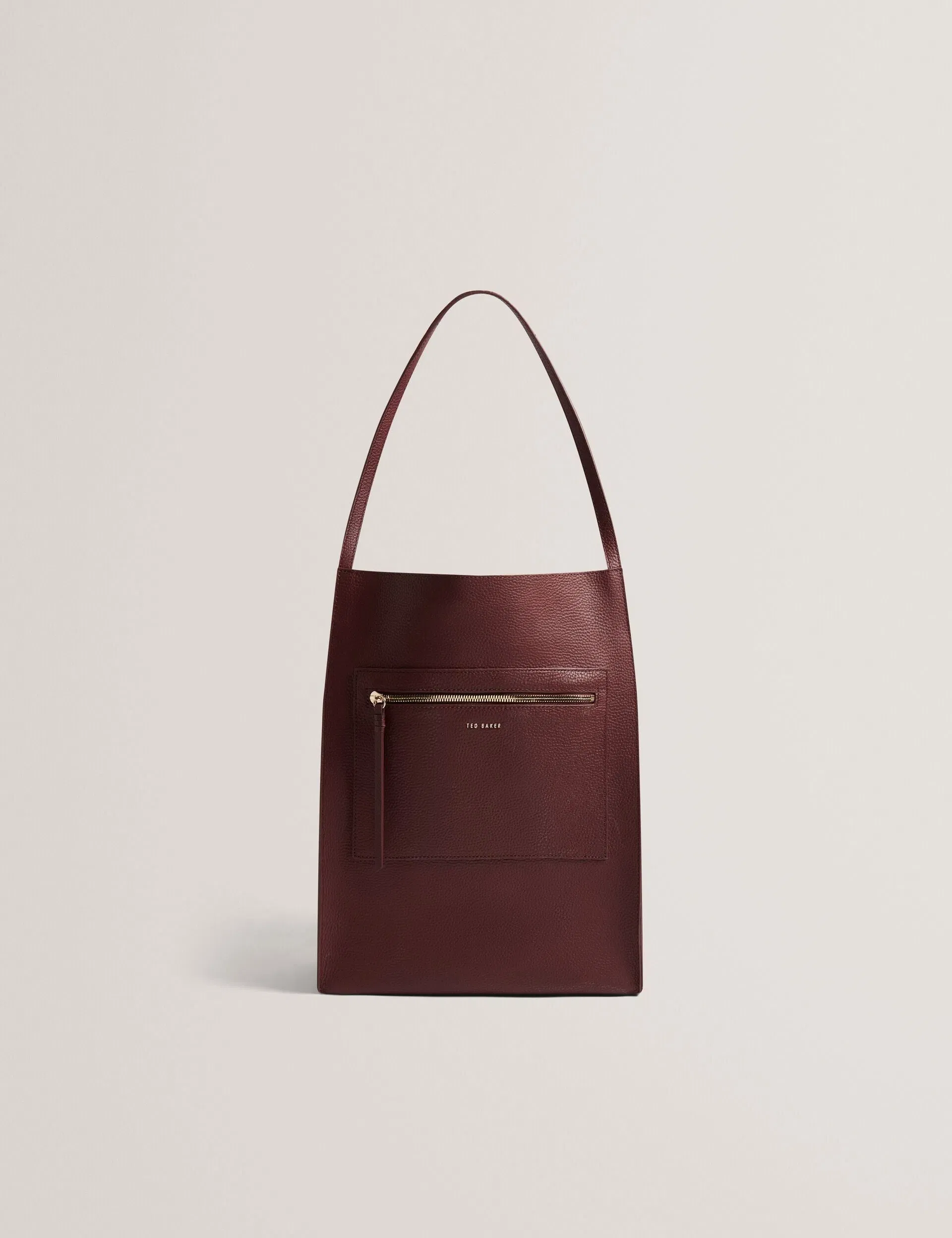 Ted Baker Tammila Tall Soft Leather Structured Tote Bag In Oxblood Women's