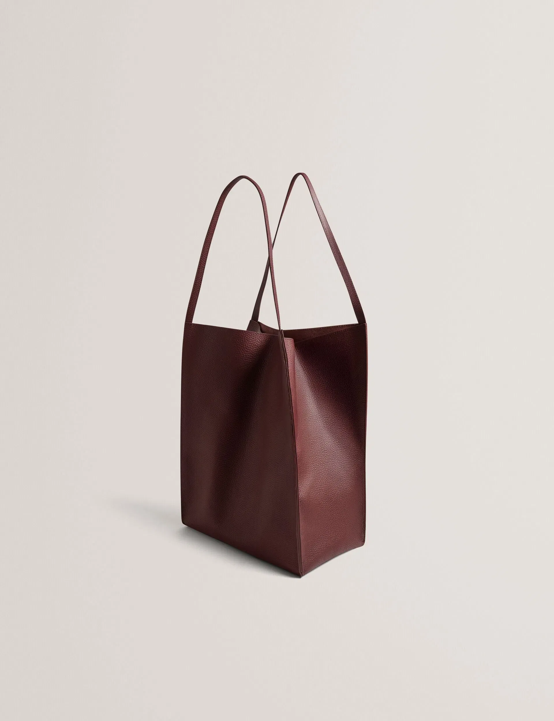 Ted Baker Tammila Tall Soft Leather Structured Tote Bag In Oxblood Women's