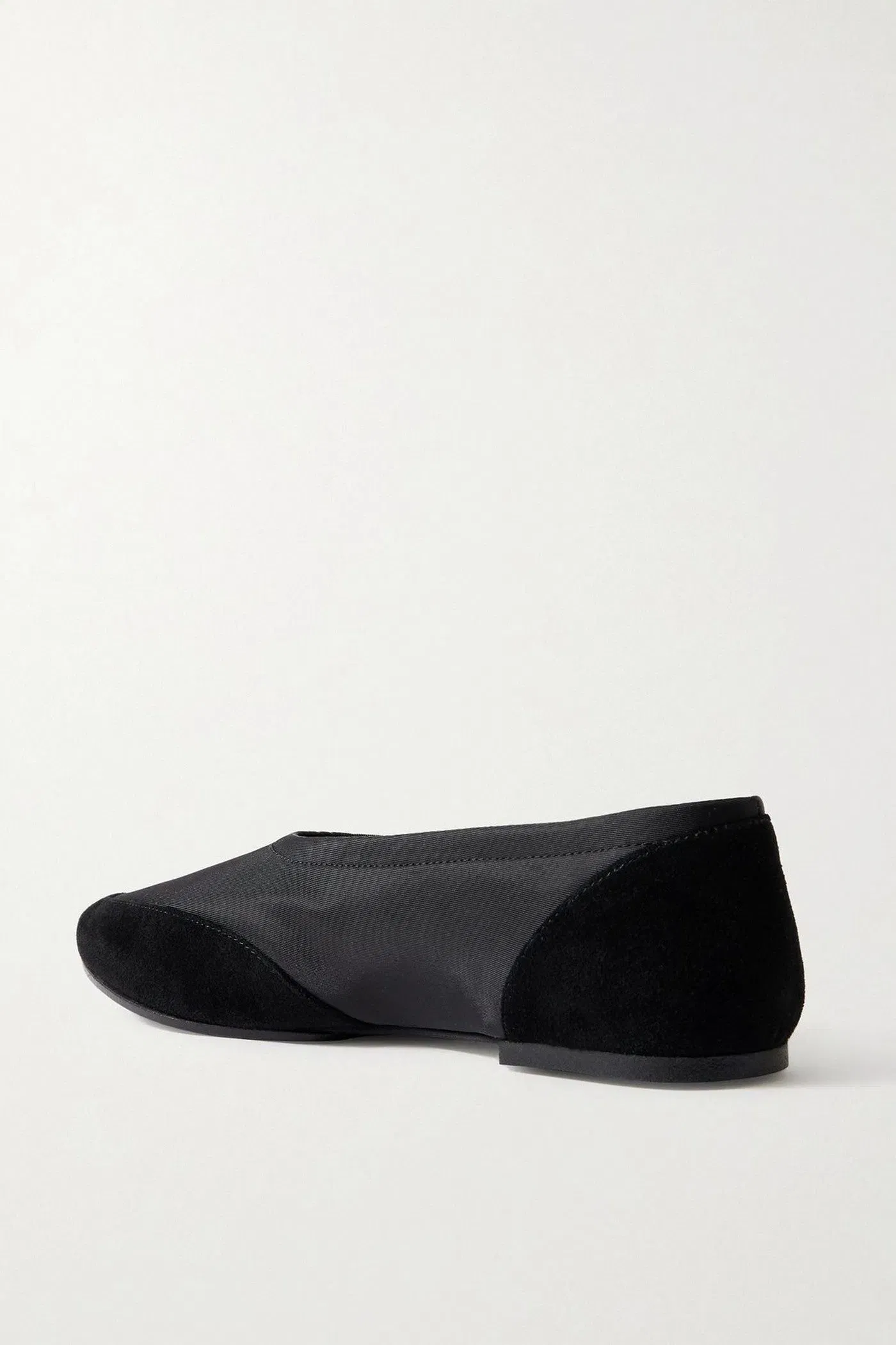 Staud Alba Sport Suede-Trimmed Shell Ballet Flats Black Women's