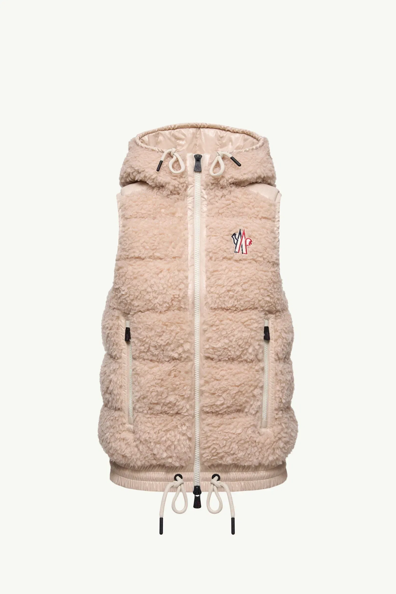 Moncler Teddy Hooded Insulated Vest Pink Pink