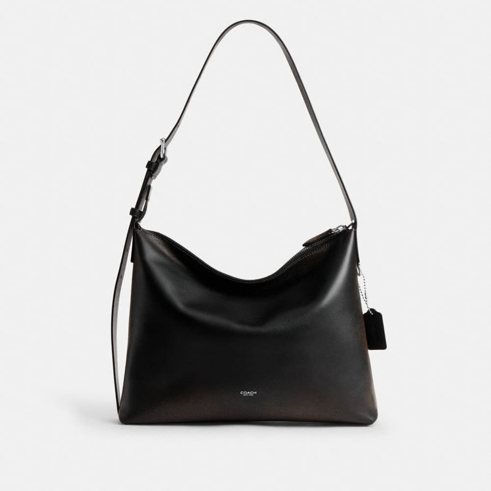 Coach Mott Messenger Bag 38 In Loved Leather Black Light Tan