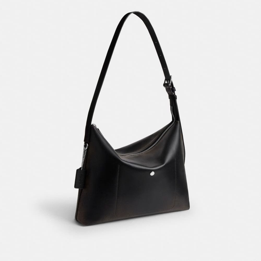 Coach Mott Messenger Bag 38 In Loved Leather Black Light Tan