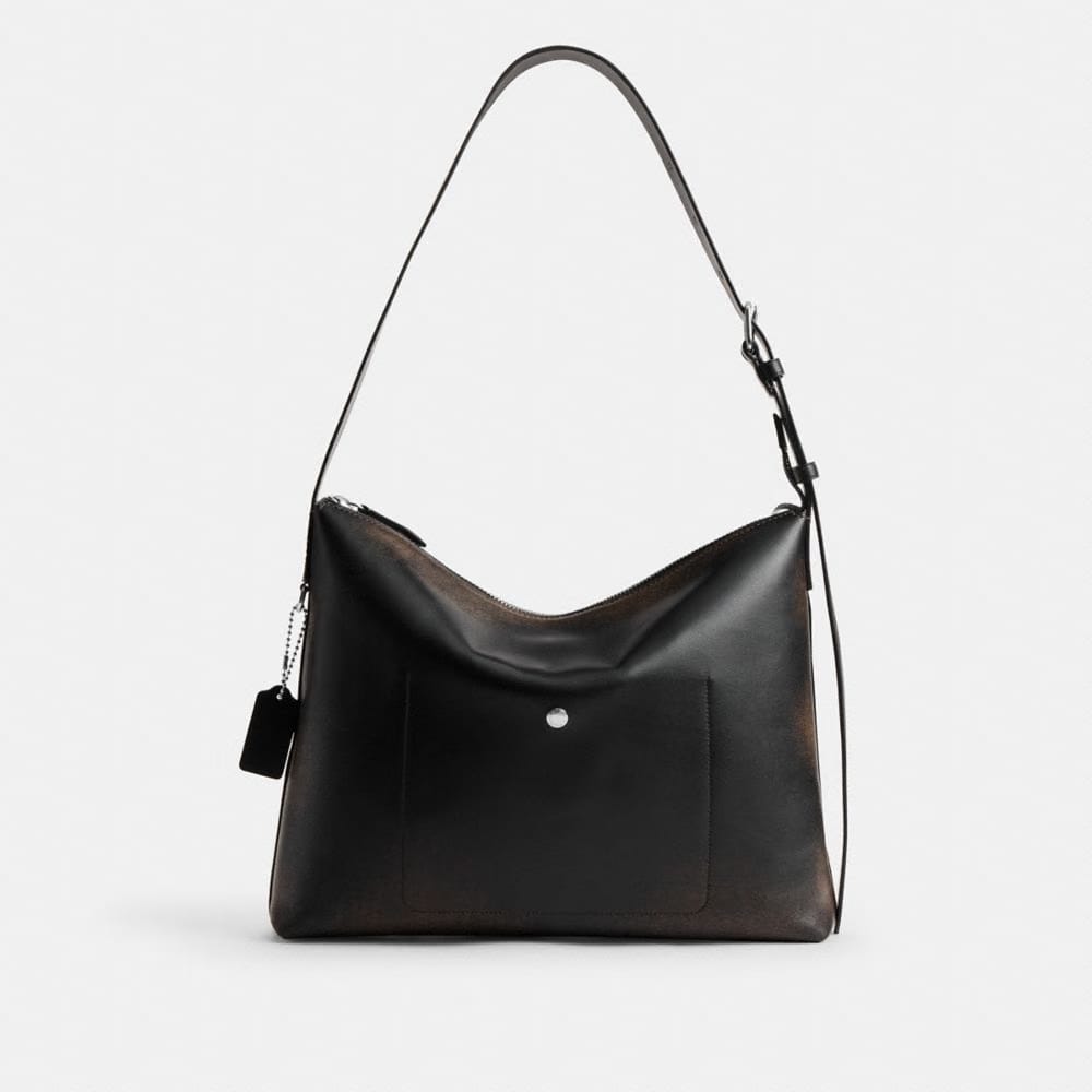 Coach Mott Messenger Bag 38 In Loved Leather Black Light Tan