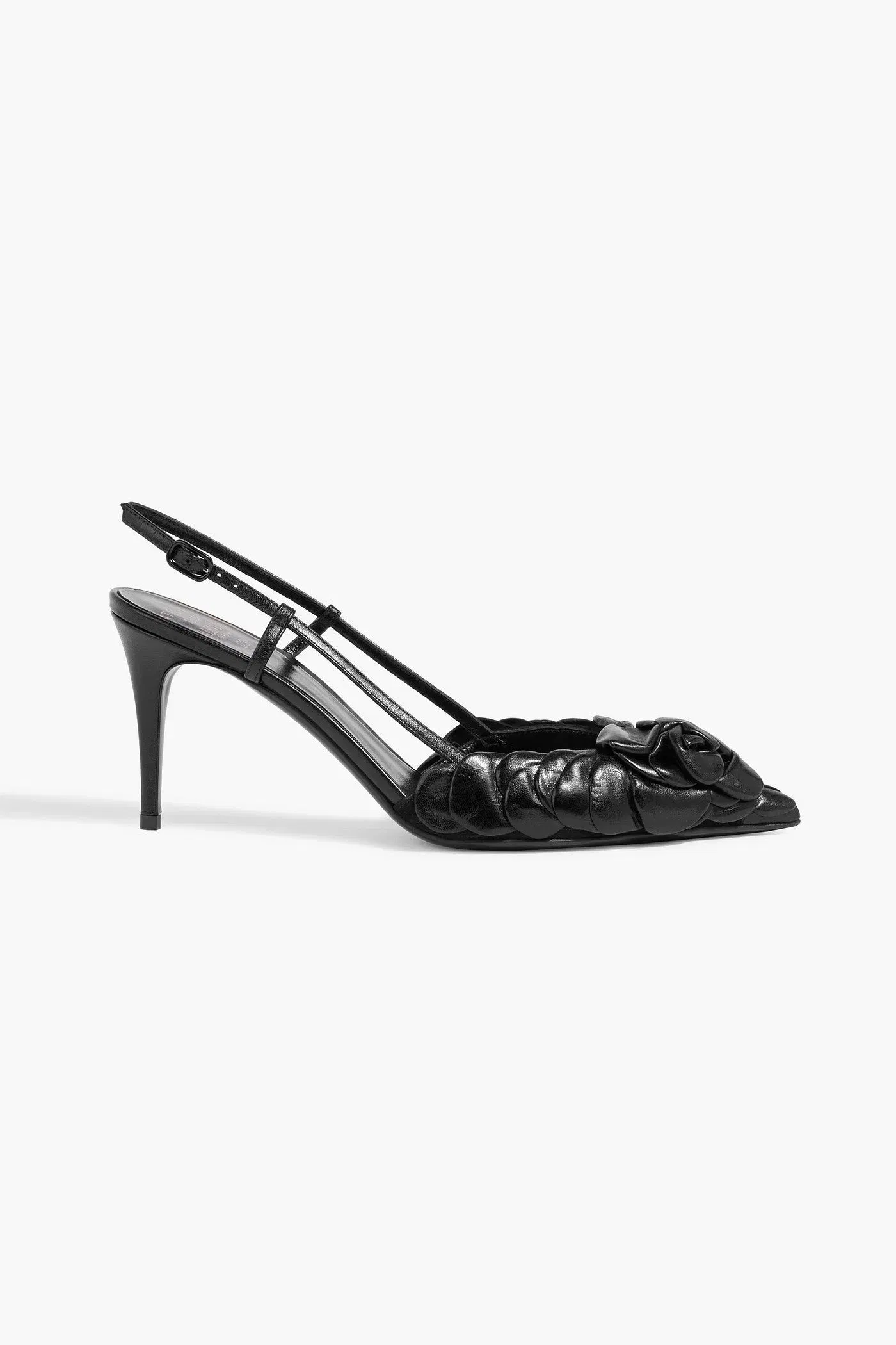 Valentino Garavani 03 Rose Edition Atelier Leather Slingback Pumps Black Women's