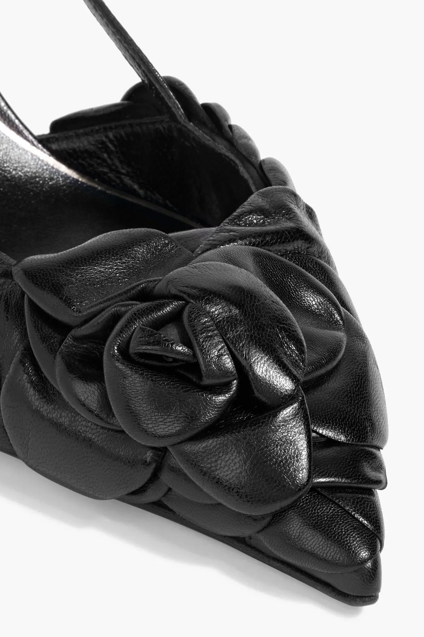 Valentino Garavani 03 Rose Edition Atelier Leather Slingback Pumps Black Women's