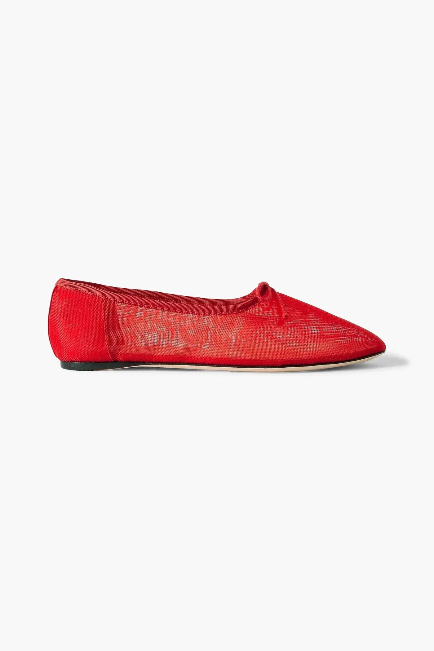 Loeffler Randall Landon Soft Bow-Detailed Mesh Ballet Flats Red Women's