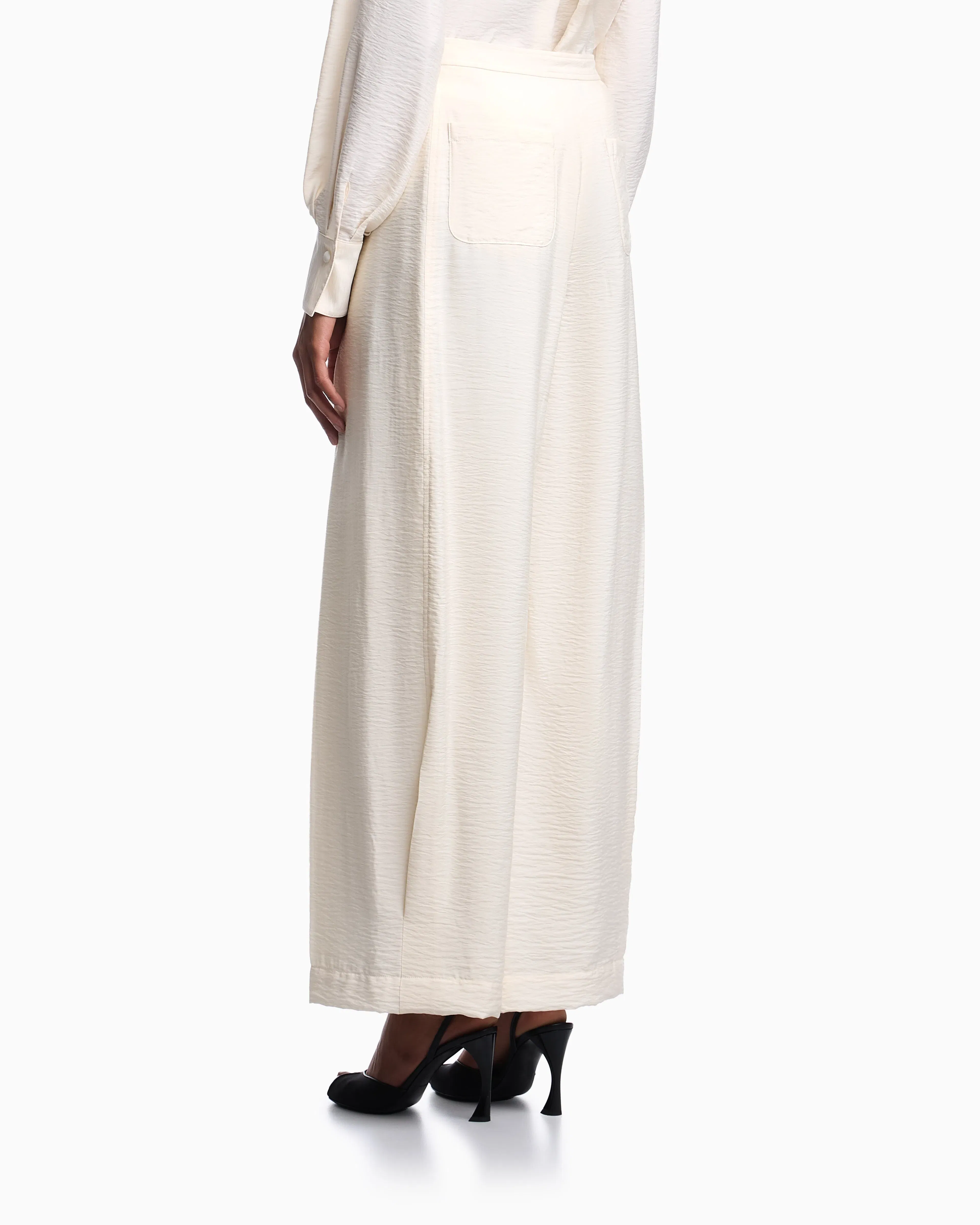 Emporio Armani Wide-leg trousers in technical rayon